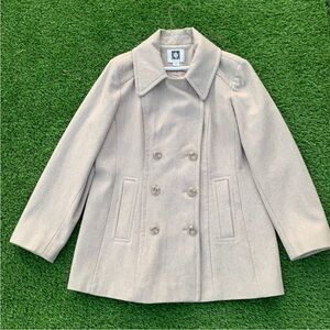 Anne Klein Cream/Nude Wool Blend Coat